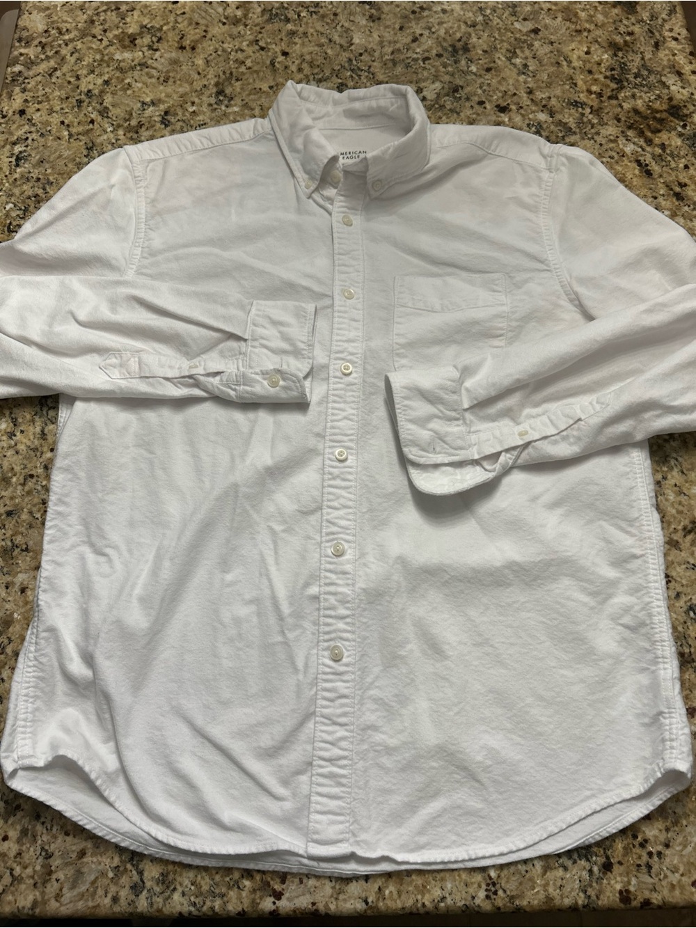 American Eagle White Oxford Button Down Shirt Mens Medium Classic Cotton